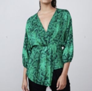 ABS Kimono Green Top